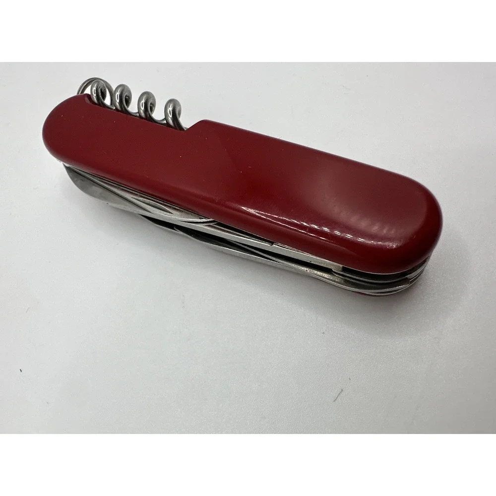 VTG Swiss Army Style Multi Tool Knife Red Schlatter‎ Stainless Corkscrew Opener